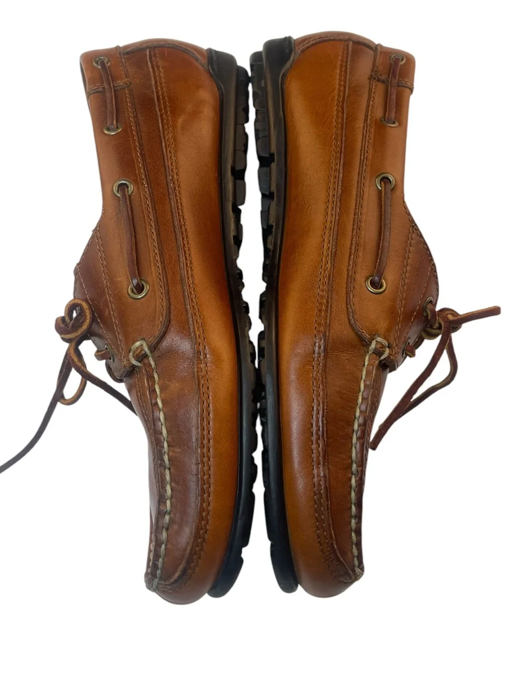VTG 1990s Polo Sport by Ralph Lauren Brown Leather Deck Shoes Moccasin 9 D